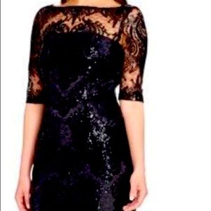 Tahari’s Women Sequin Illusion Sheath Dress